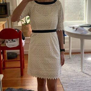 Jessica Black and White Eyelet Dress